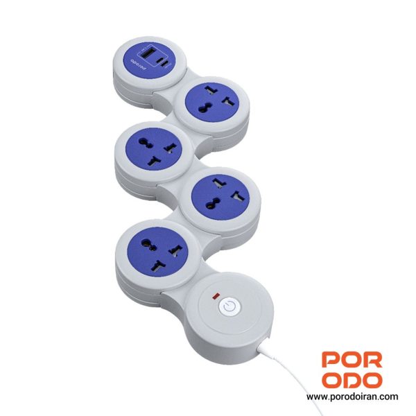 چندراهی برق AC پرودو مدل PD-FWCH020-GY کابل 1.8 متر 100-250 ولت (خاکستری)