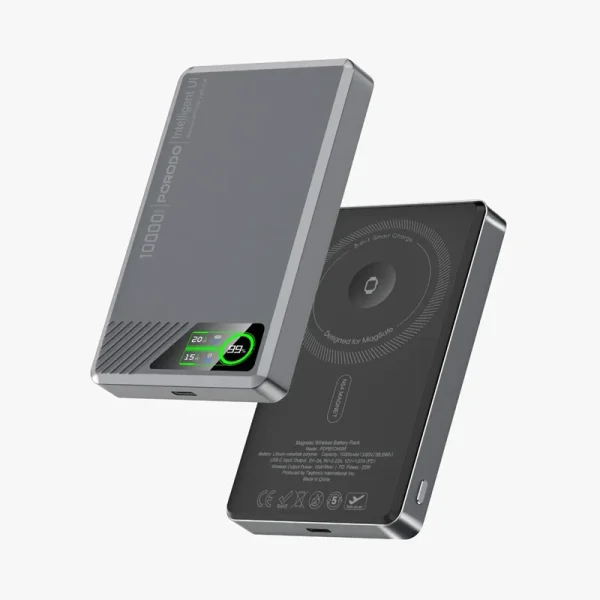پاوربانک مگنتی SlimMag 10000mAh شارژ بی‌سیم پرودو مدل PDPBFCH095GY